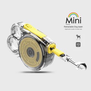 Yellow Mini Retractable Dog Leash
