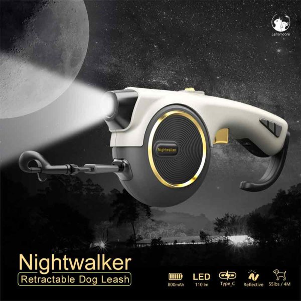 Nightwalker Retractable Dog Leash