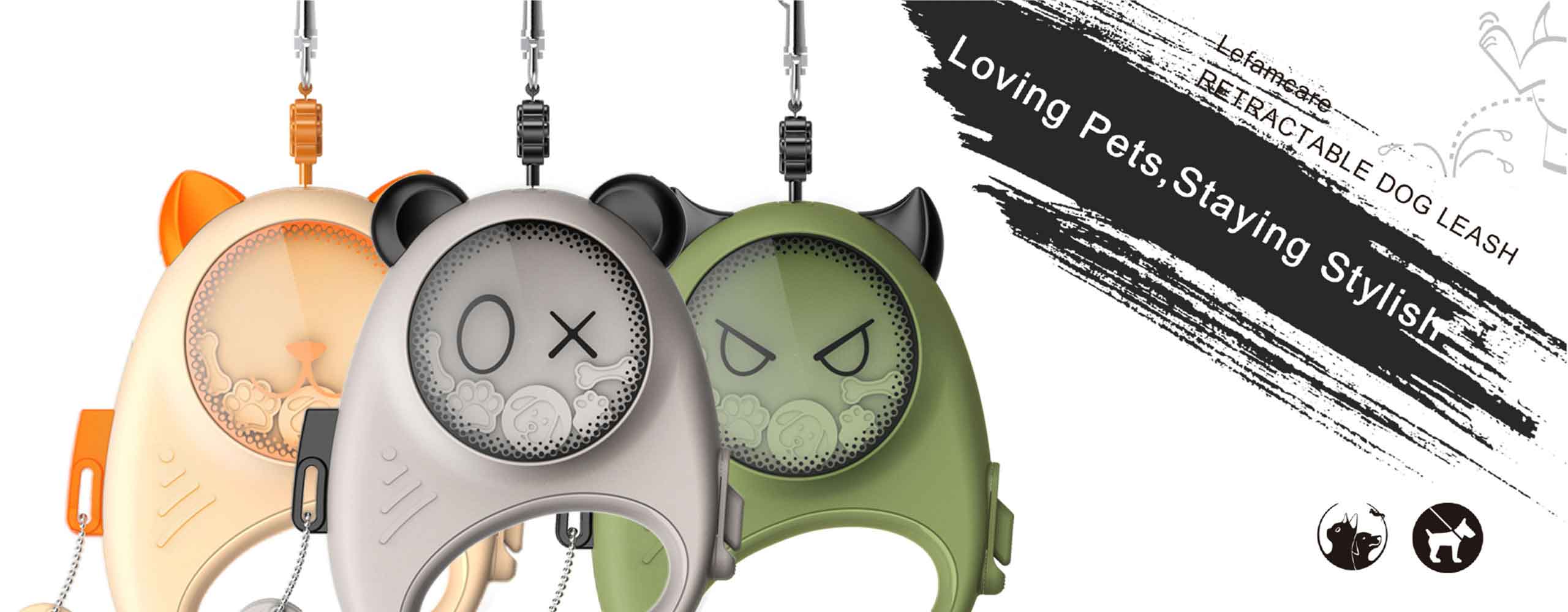Cartoon retractable dog leash01